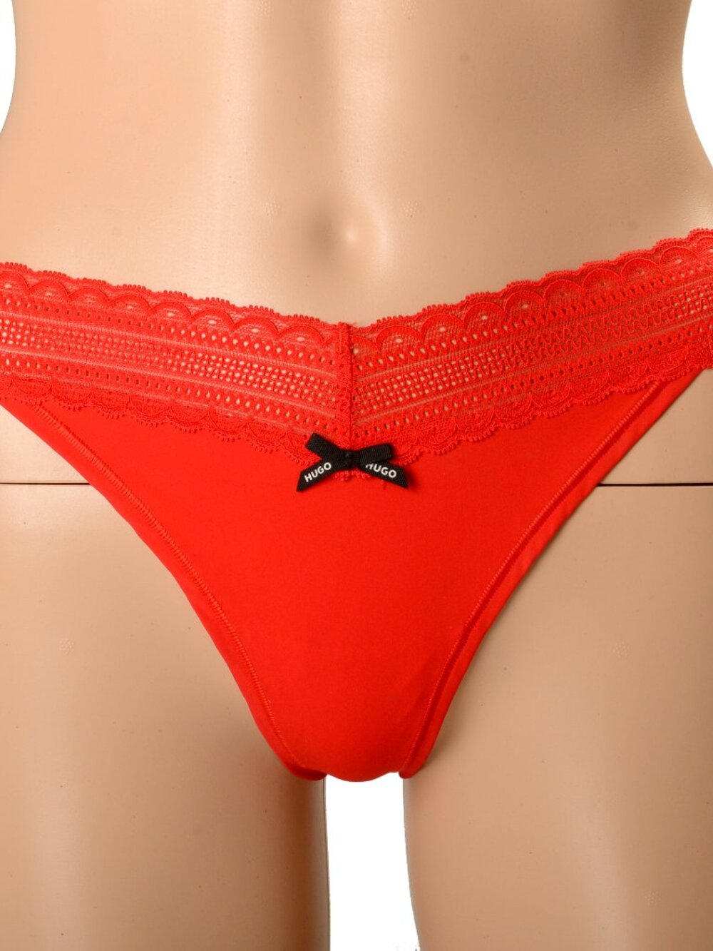 Hugo Boss Women's "Lace String" Red Lace Trimmed String Panties US S IT 40